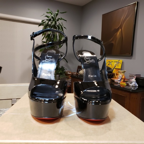 Christian Louboutin Black and Red Heels - Picture 3 of 12